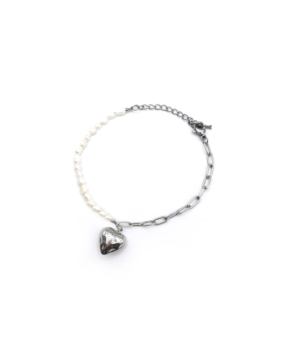 STEEL BRACELET WITH PEARLS