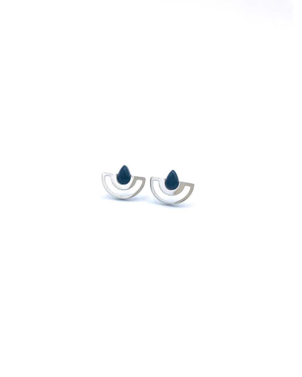 STEEL EARINGS WITH STONE