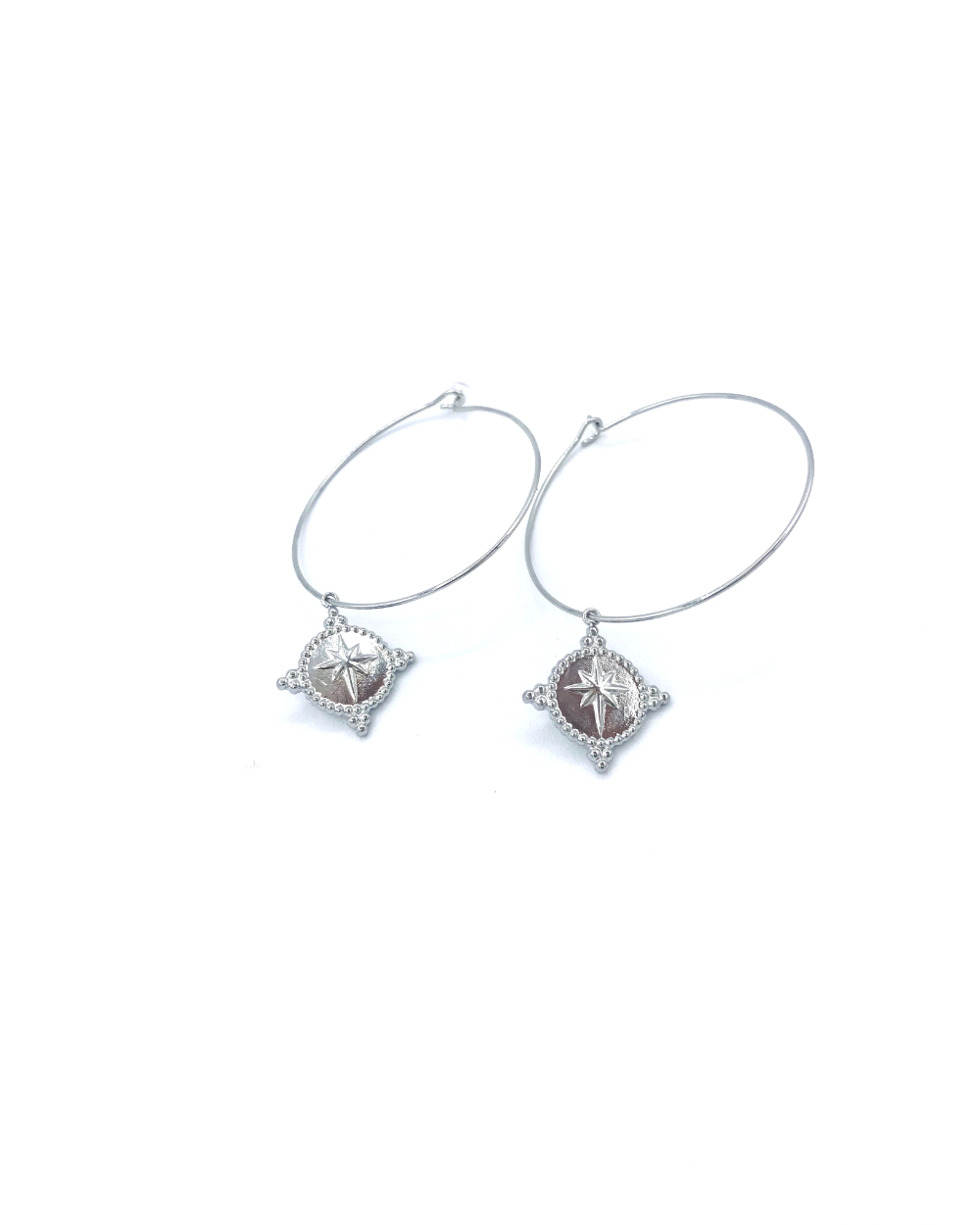 STEEL HOOP EARINGS 