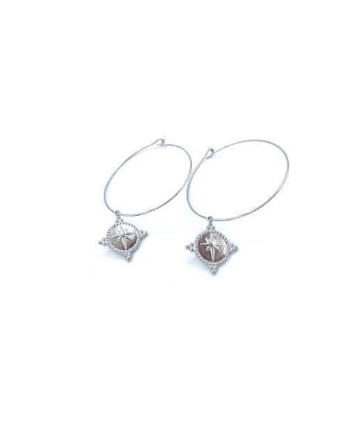 STEEL HOOP EARINGS 
