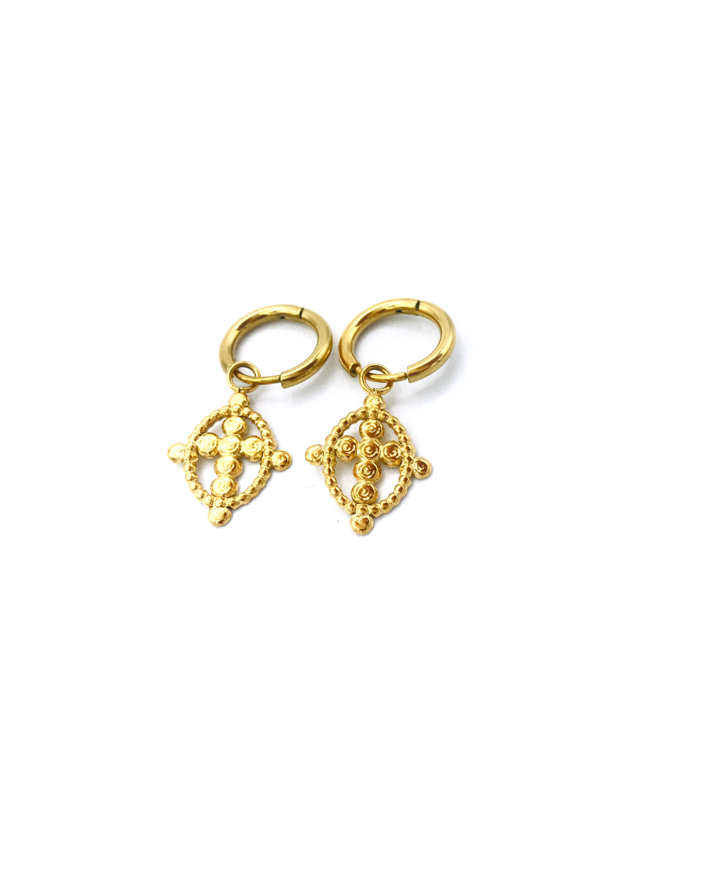 CROSS STEEL EARINGS 