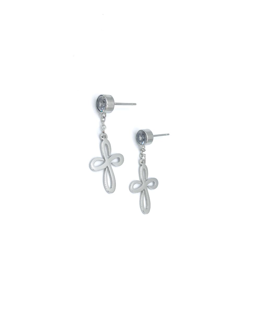 CROSS STEEL EARINGS 