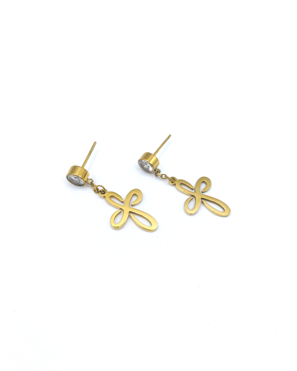 CROSS STEEL EARINGS 