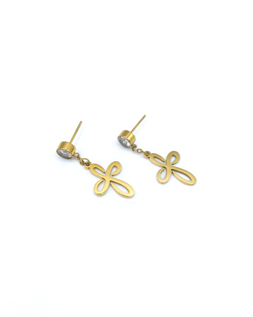 CROSS STEEL EARINGS 