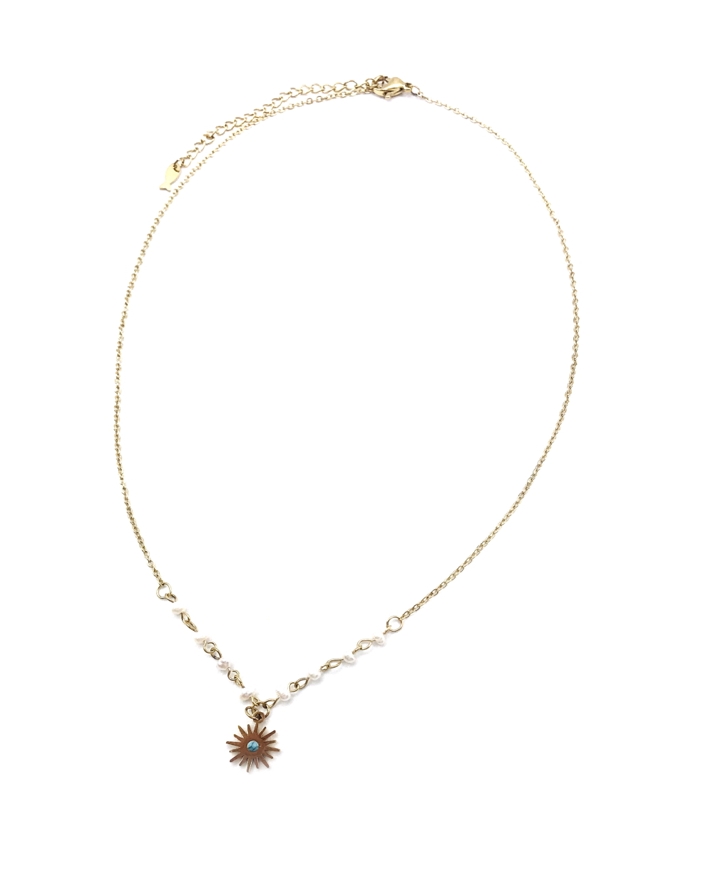 SUN PEARL STEEL NECKLACE
