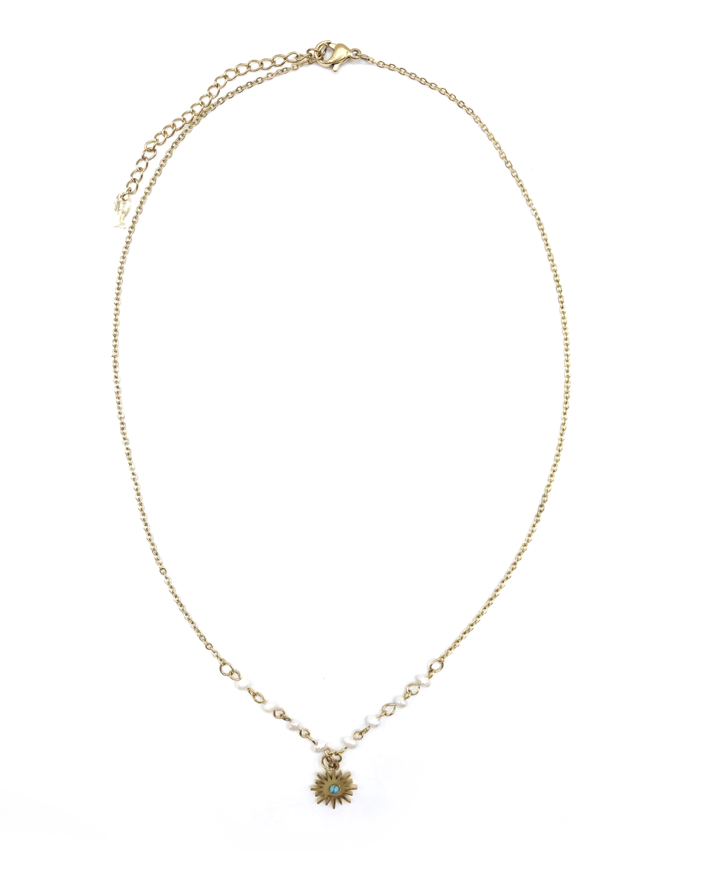 SUN PEARL STEEL NECKLACE