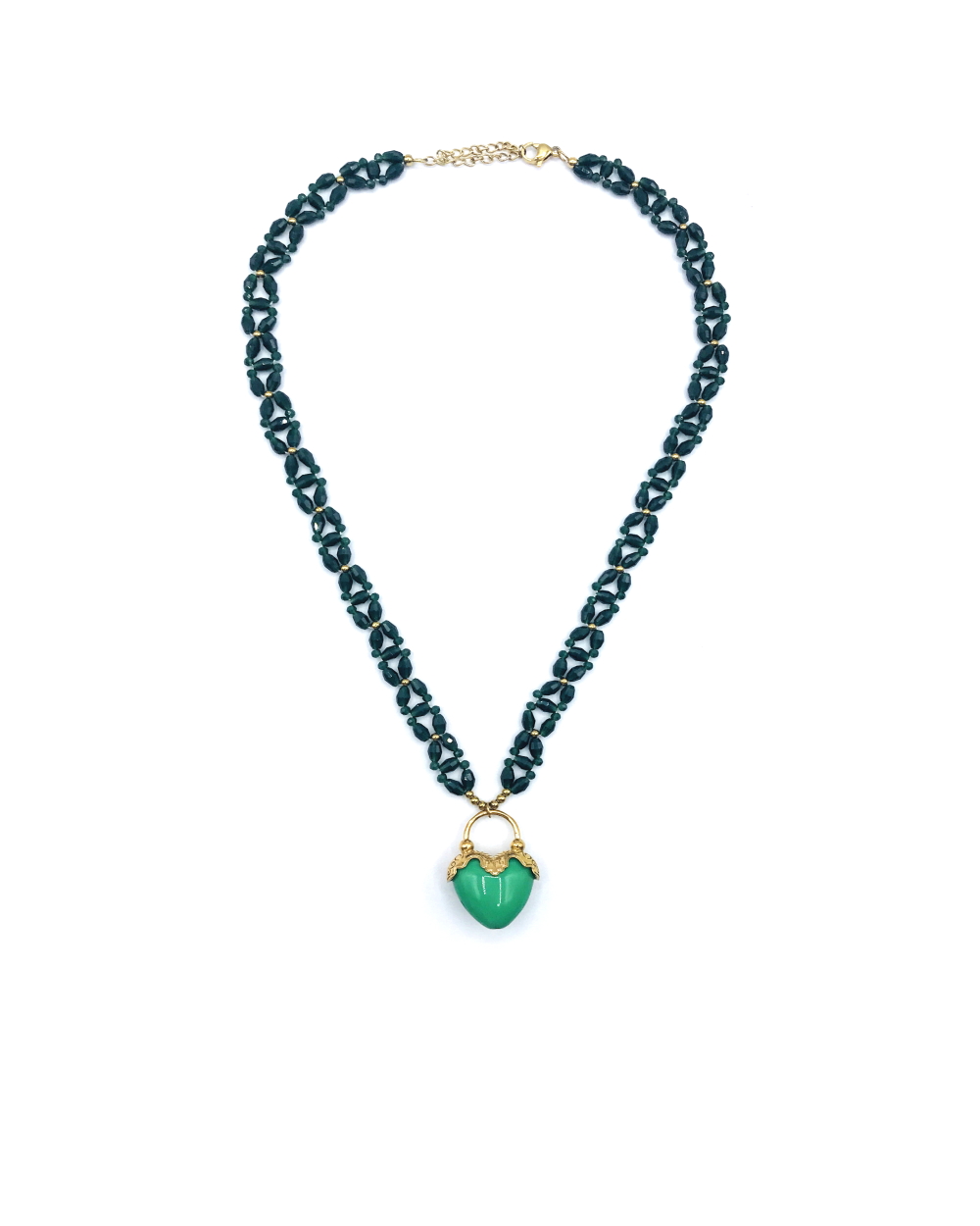 HEART STEEL AND CRISTALS NECKLACE