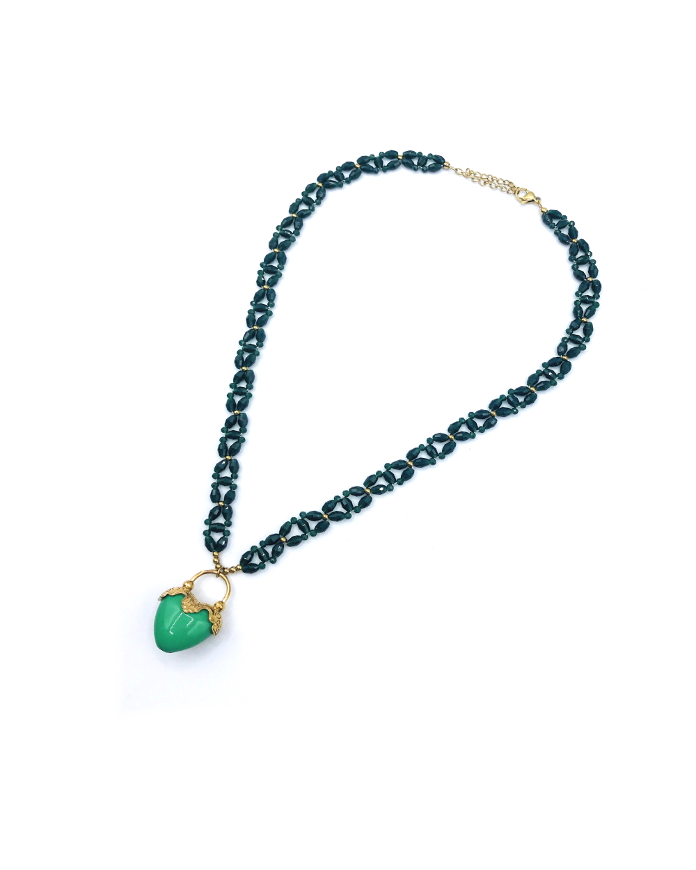 HEART STEEL AND CRISTALS NECKLACE