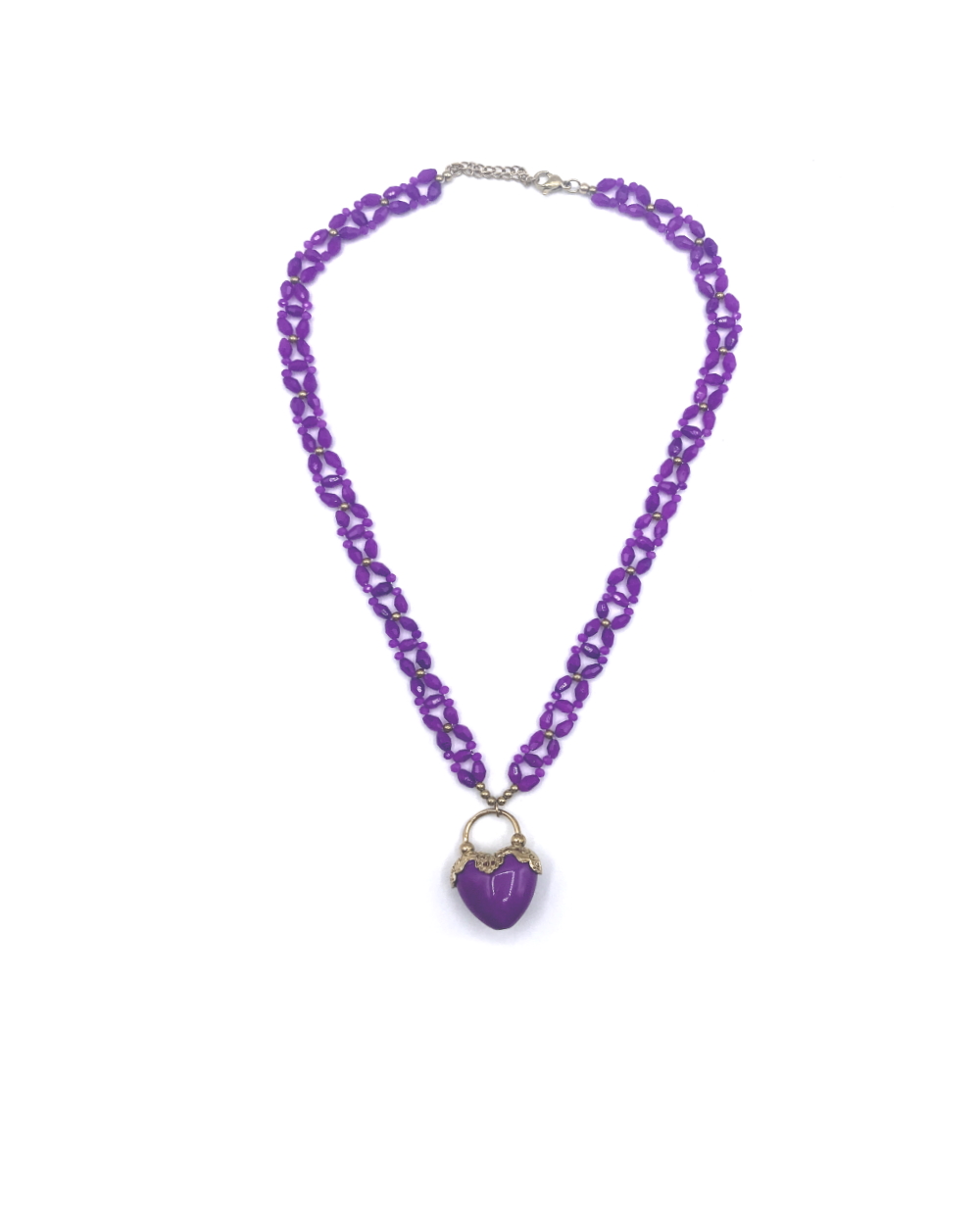 HEART STEEL AND CRISTALS NECKLACE