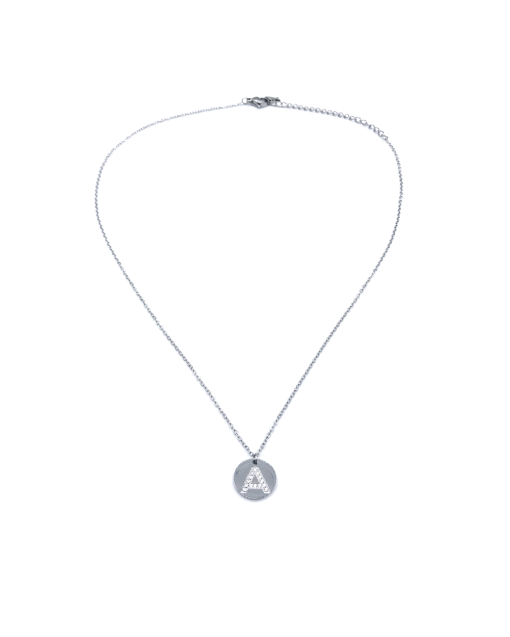 LETTER A STAINLESS STEEL NECKLACE 