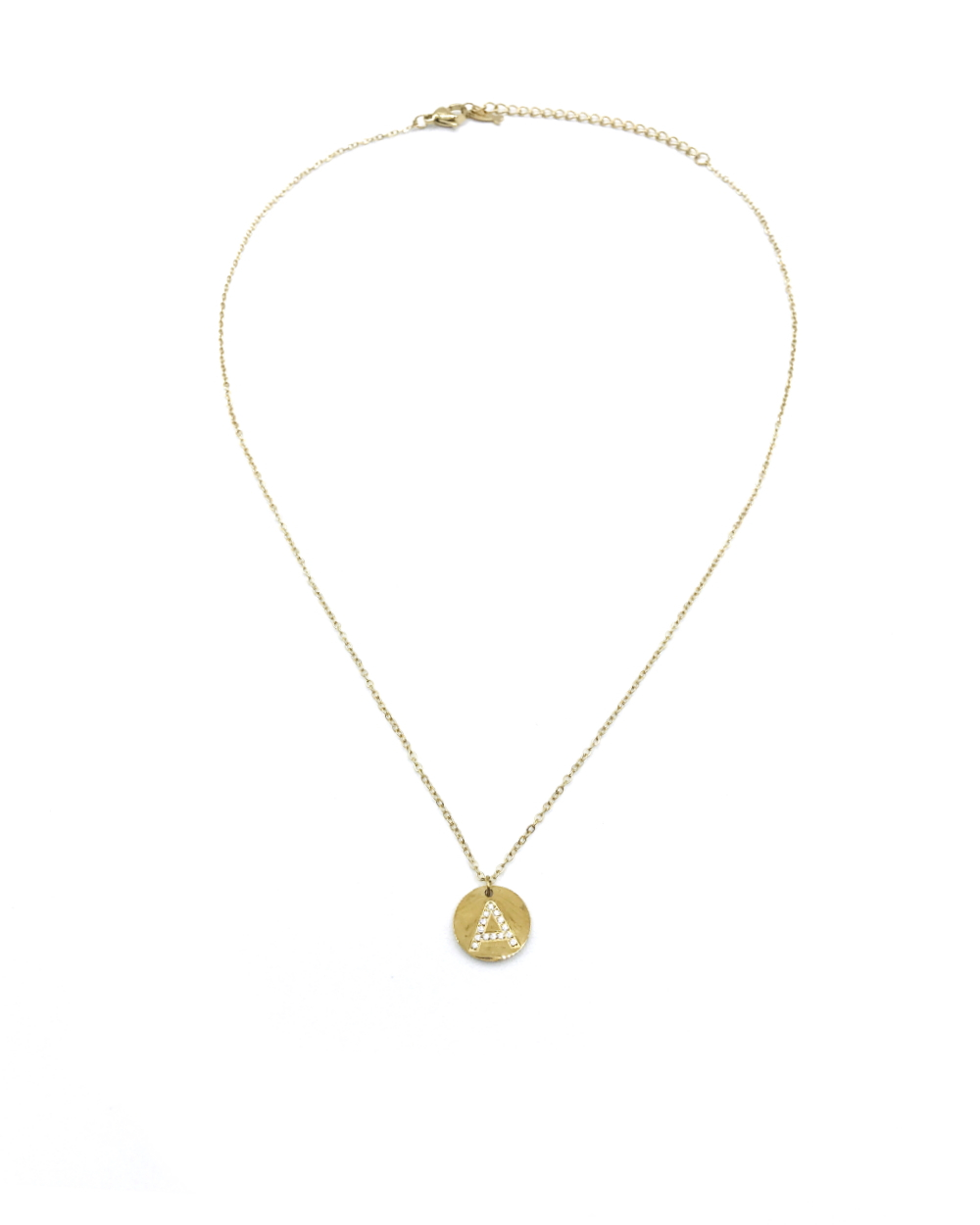 LETTER A STAINLESS STEEL NECKLACE 