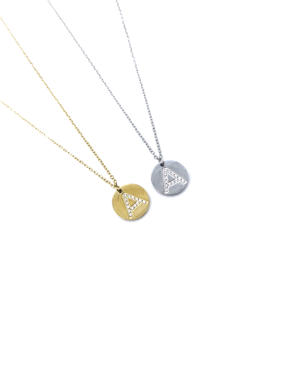 LETTER A STAINLESS STEEL NECKLACE 