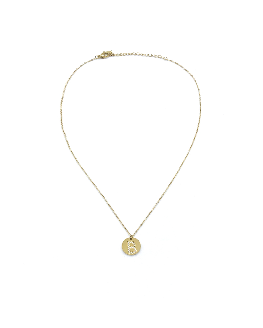 LETTER B STAINLESS STEEL NECKLACE 