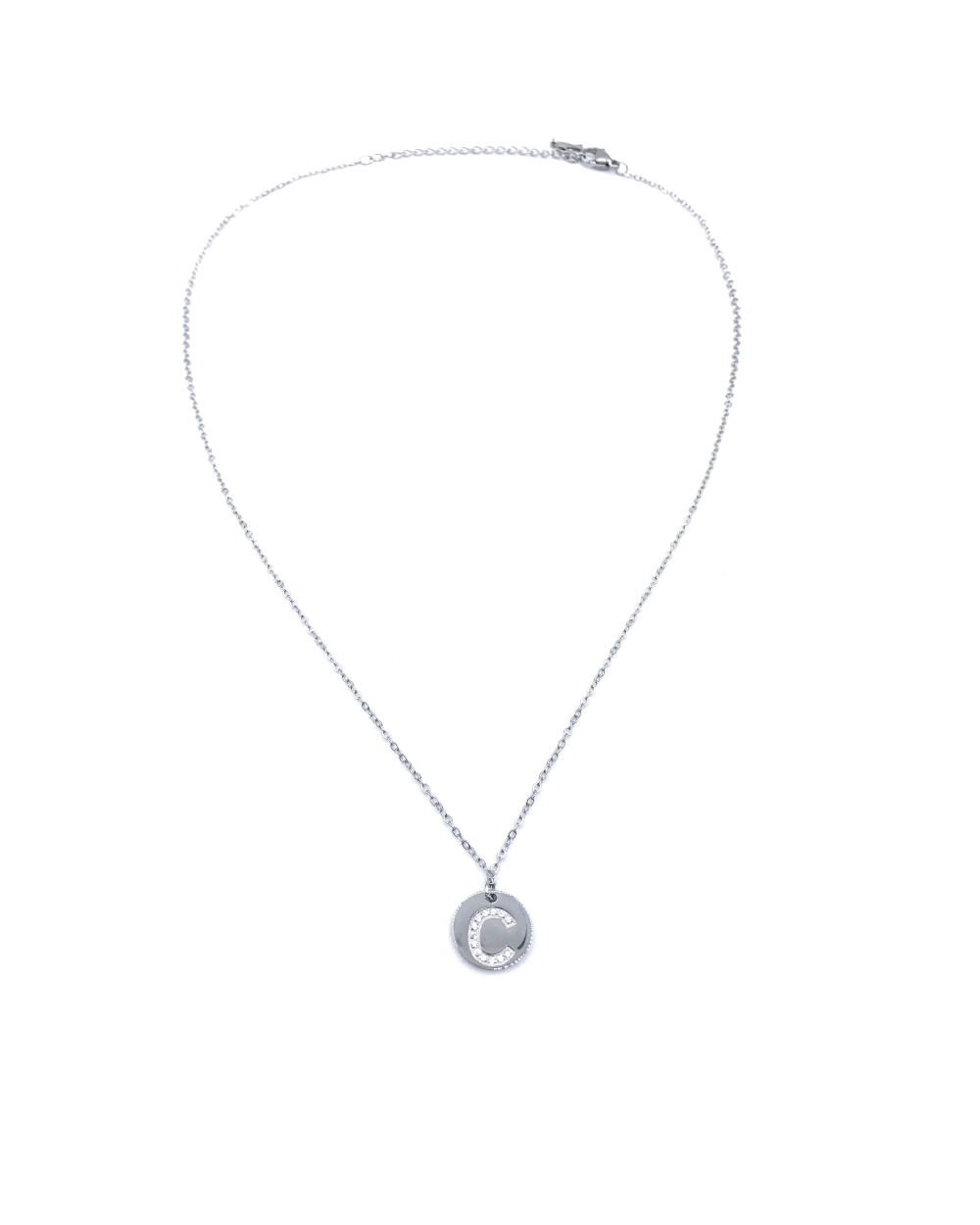 LETTER C STAINLESS STEEL NECKLACE 