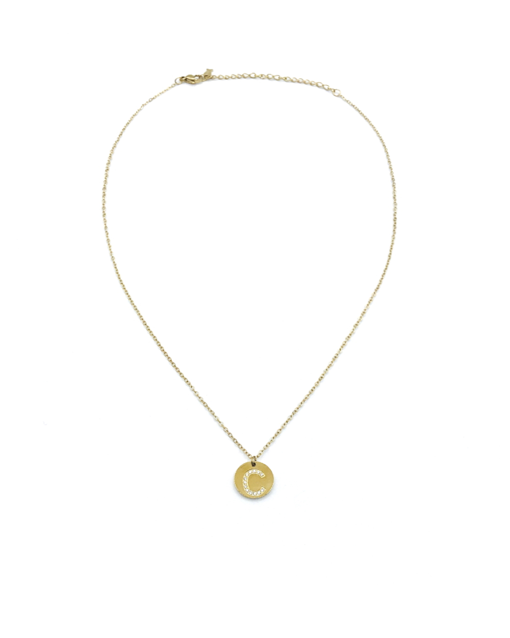 LETTER C STAINLESS STEEL NECKLACE 
