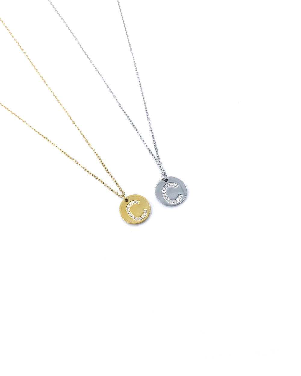 LETTER C STAINLESS STEEL NECKLACE 