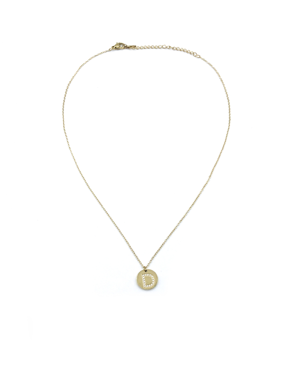 LETTER D STAINLESS STEEL NECKLACE 