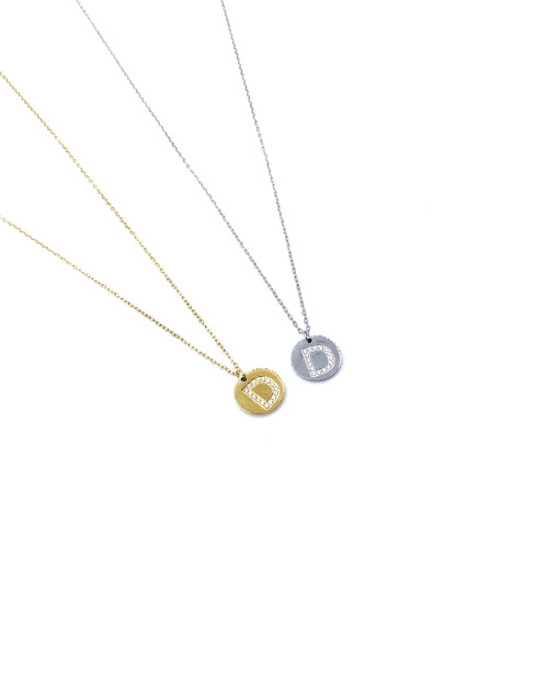 LETTER D STAINLESS STEEL NECKLACE 