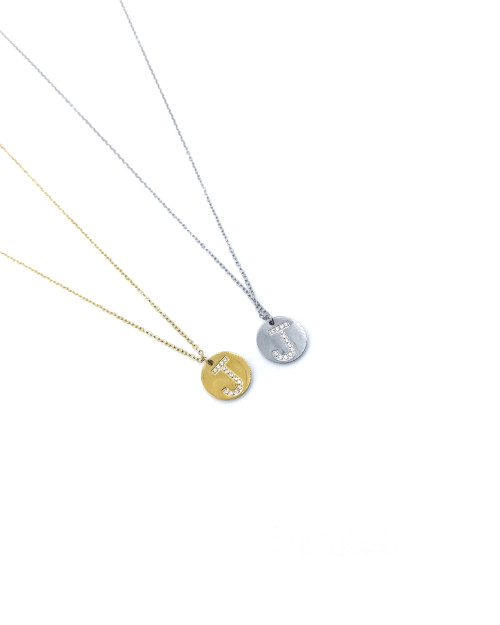 LETTER J STAINLESS STEEL NECKLACE 