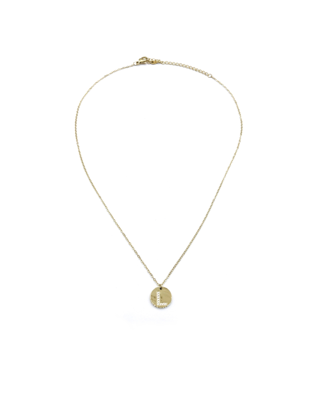LETTER L STAINLESS STEEL NECKLACE 