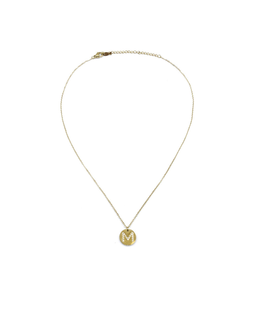 LETTER M STAINLESS STEEL NECKLACE 