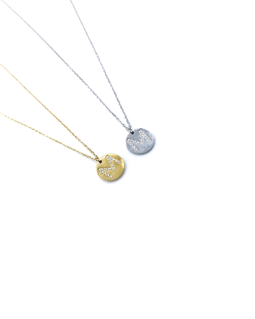 LETTER M STAINLESS STEEL NECKLACE 