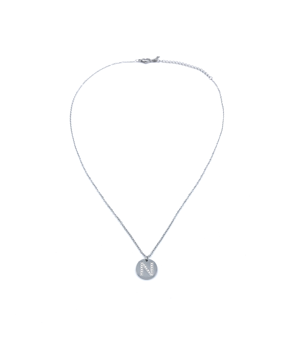 LETTER N STAINLESS STEEL NECKLACE 