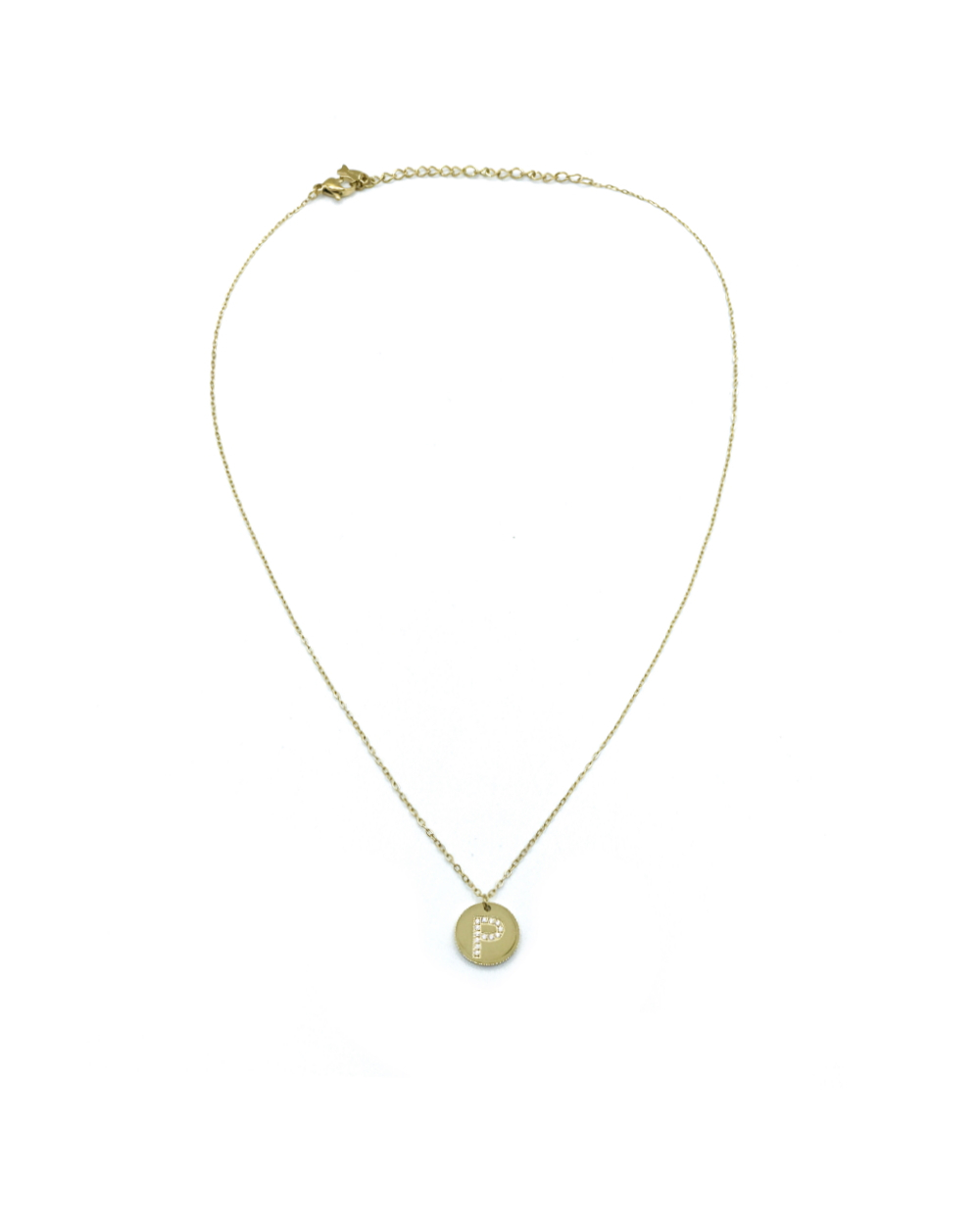 LETTER P STAINLESS STEEL NECKLACE 