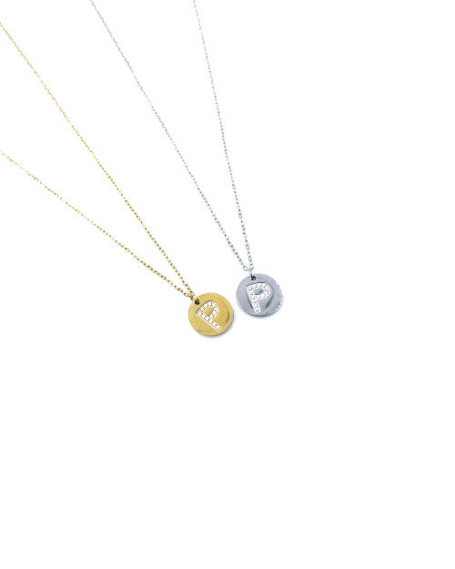 LETTER P STAINLESS STEEL NECKLACE 