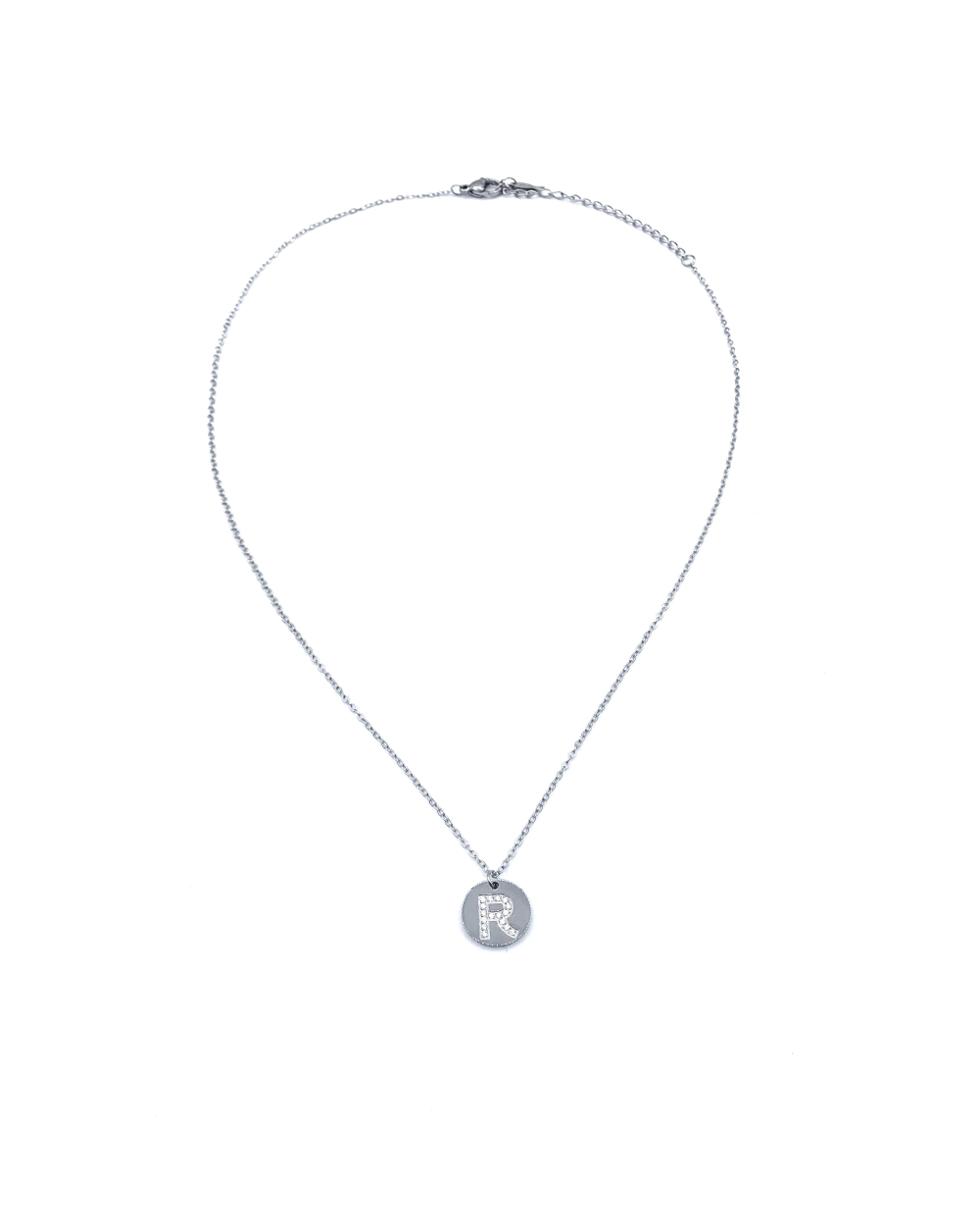 LETTER R STAINLESS STEEL NECKLACE 