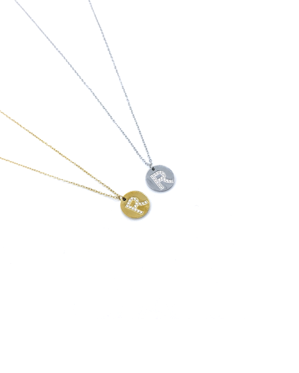 LETTER R STAINLESS STEEL NECKLACE 