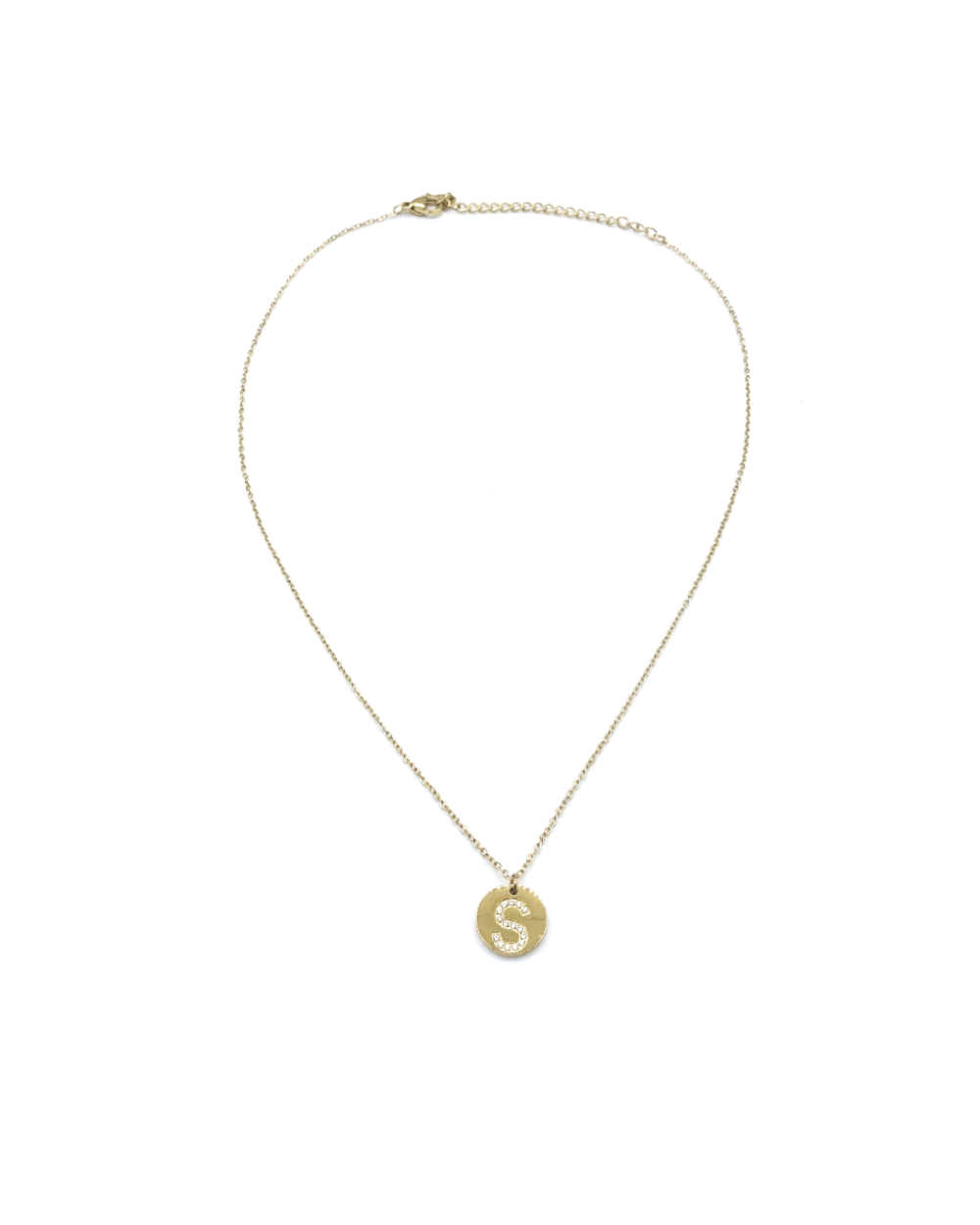 LETTER S STAINLESS STEEL NECKLACE 