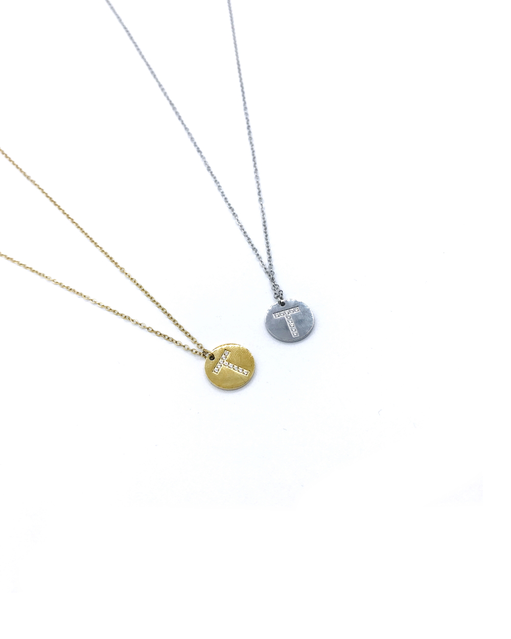 LETTER T STAINLESS STEEL NECKLACE 