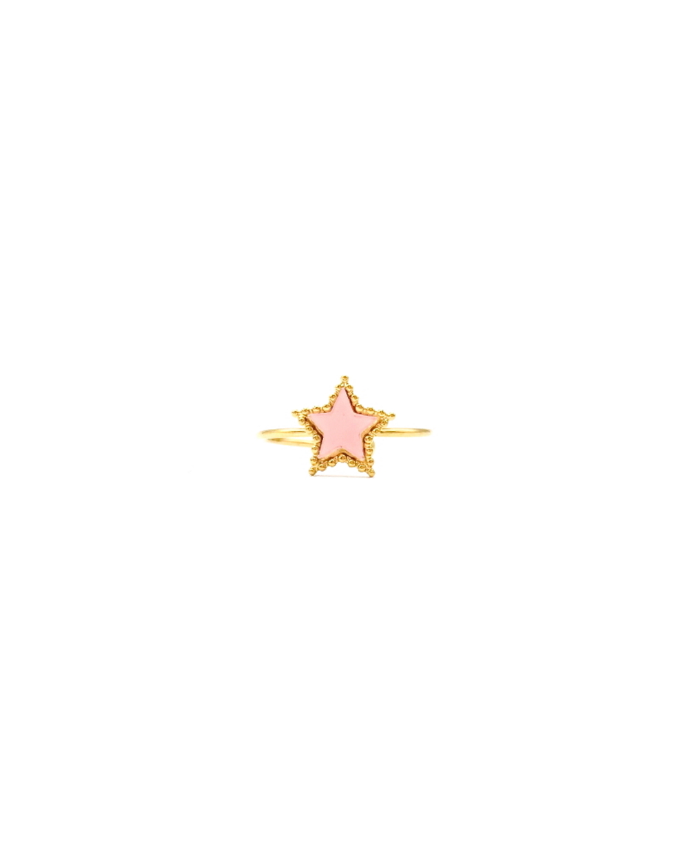 PINK STAR STEEL RING