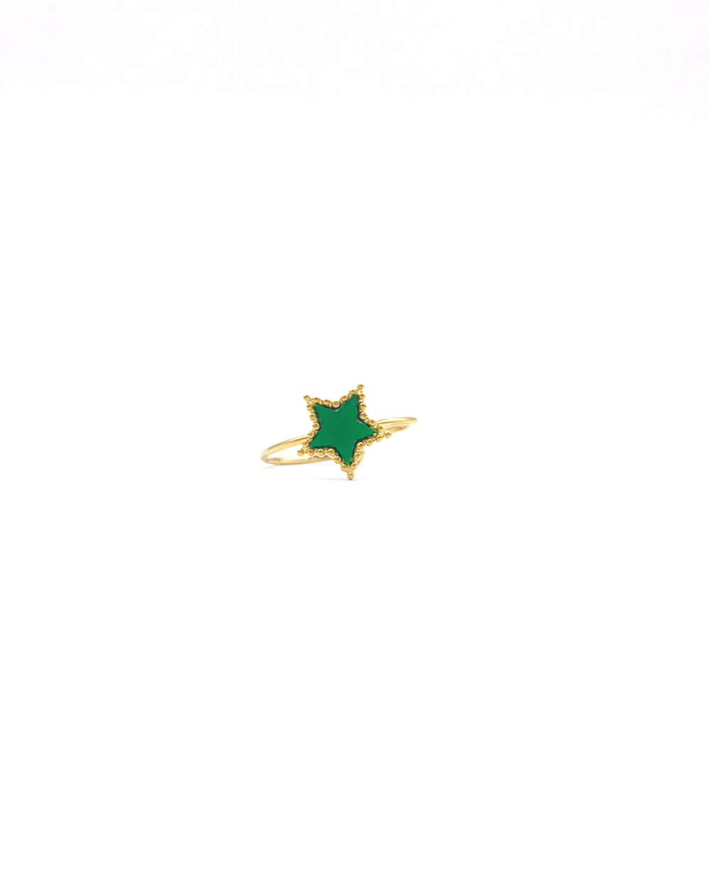 GREEN STAR STEEL RING