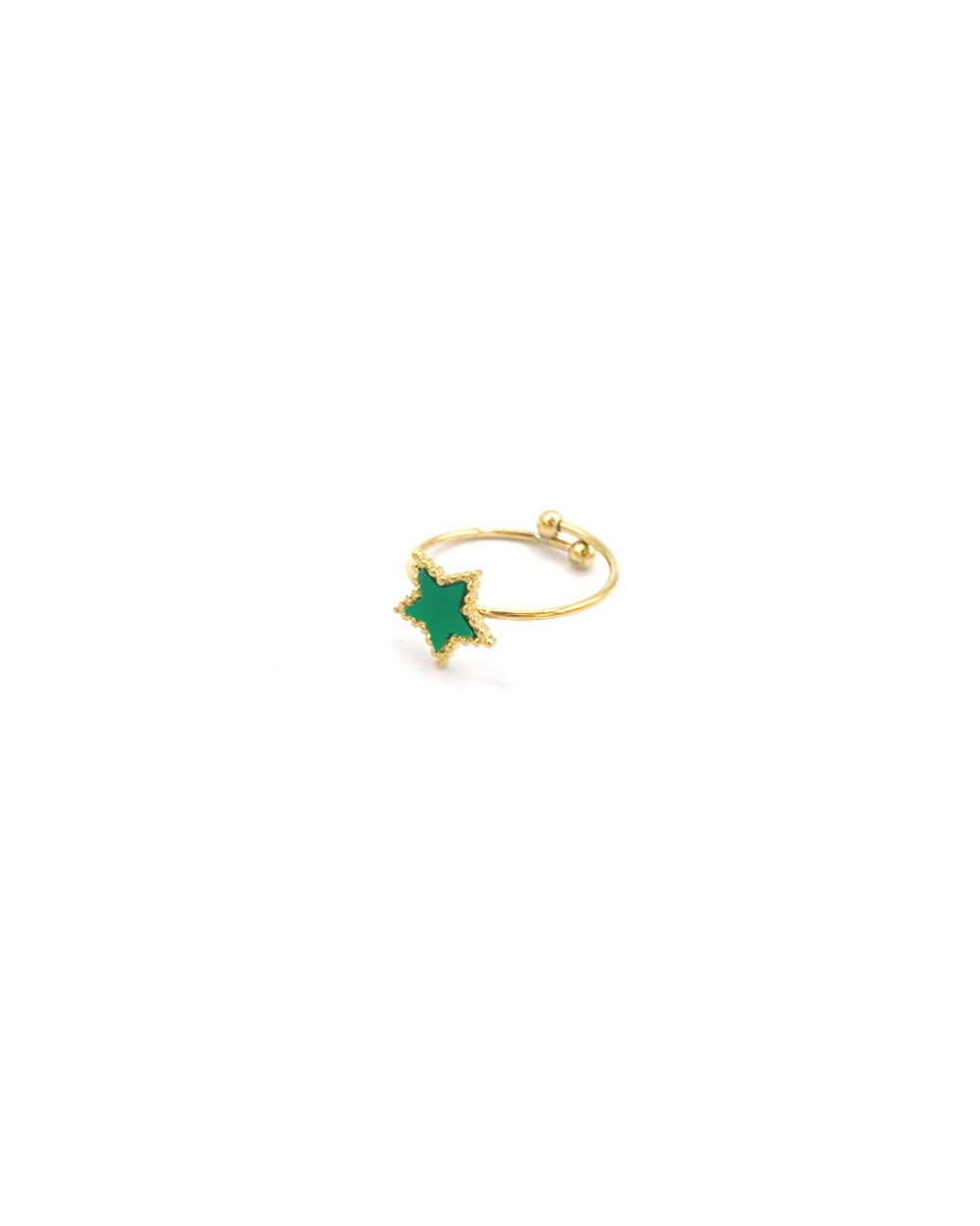 GREEN STAR STEEL RING