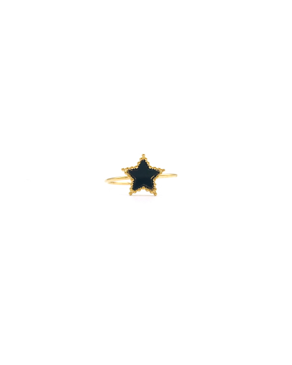 BLACK STAR STEEL RING
