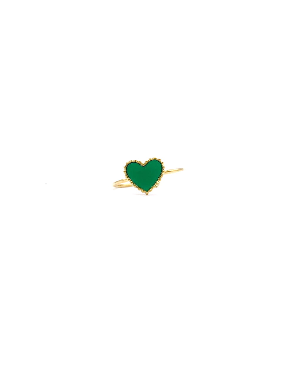 GREEN HEART STEEL RING