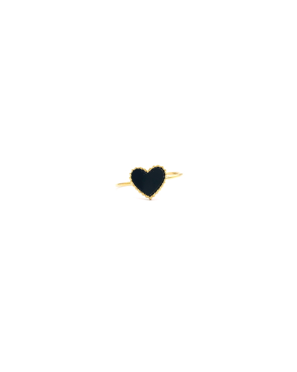 BLACK HEART STEEL RING