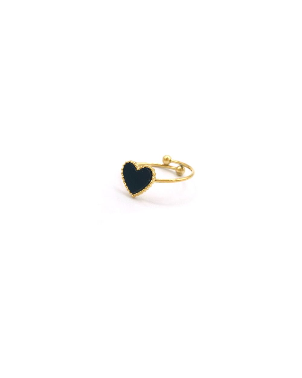 BLACK HEART STEEL RING