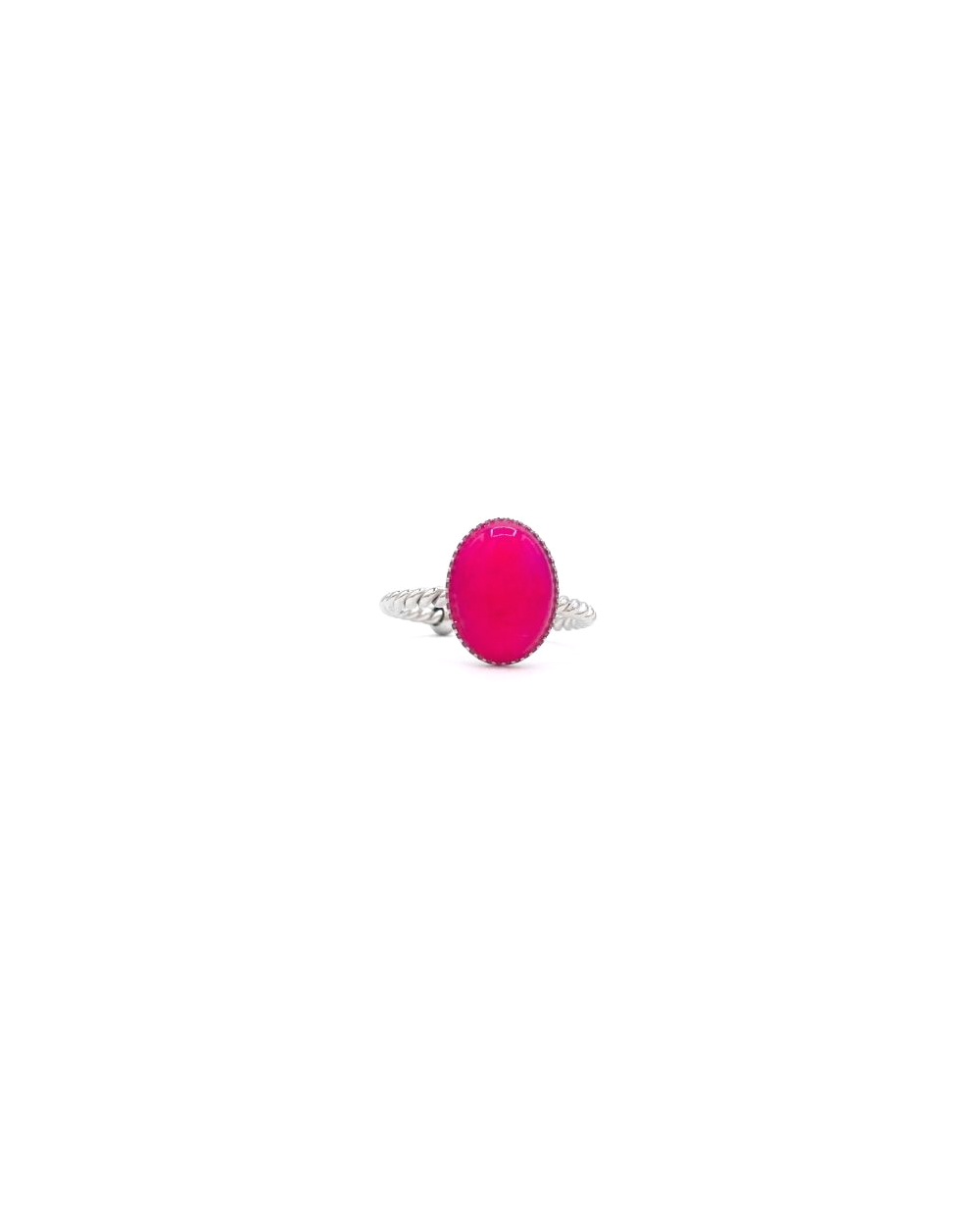 JADE FUSCIA STEEL RING