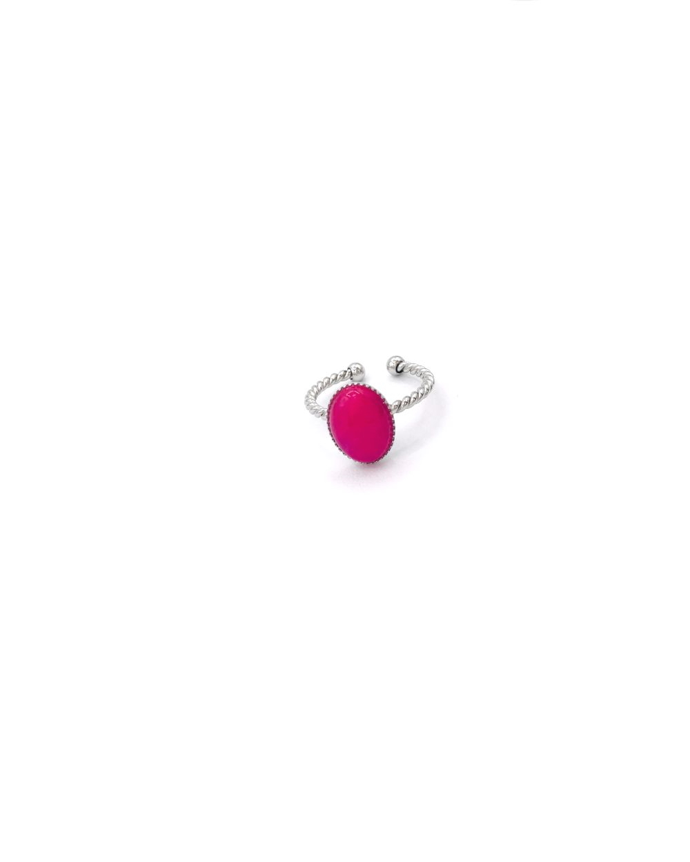 JADE FUSCIA STEEL RING