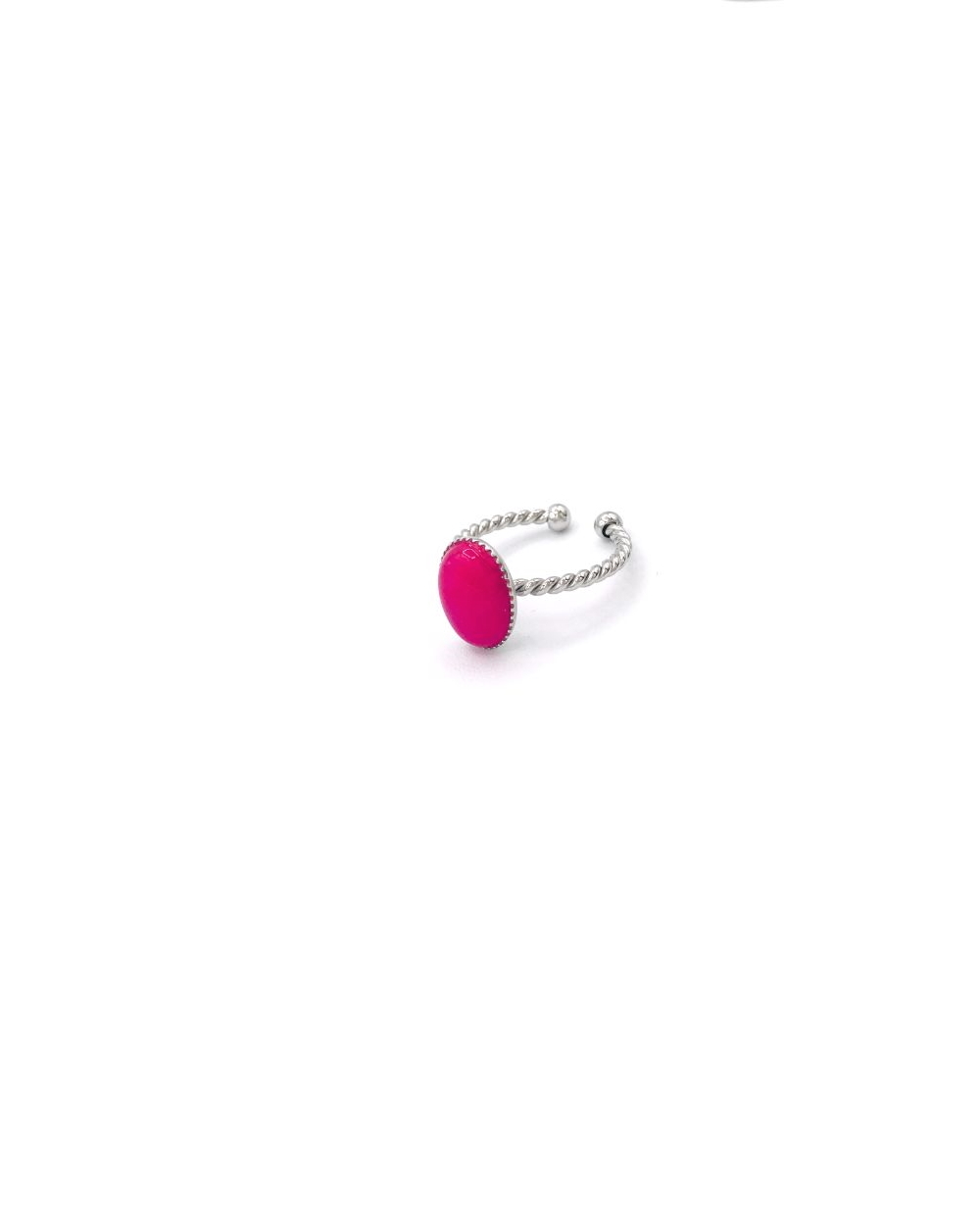 JADE FUSCIA STEEL RING