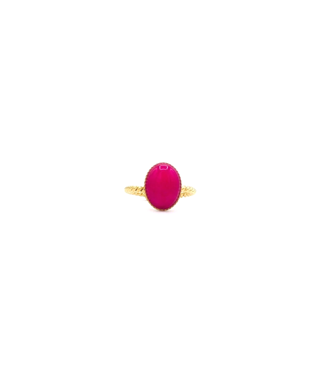 JADE FUSCIA STEEL RING