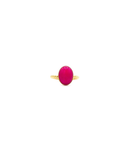 JADE FUSCIA STEEL RING