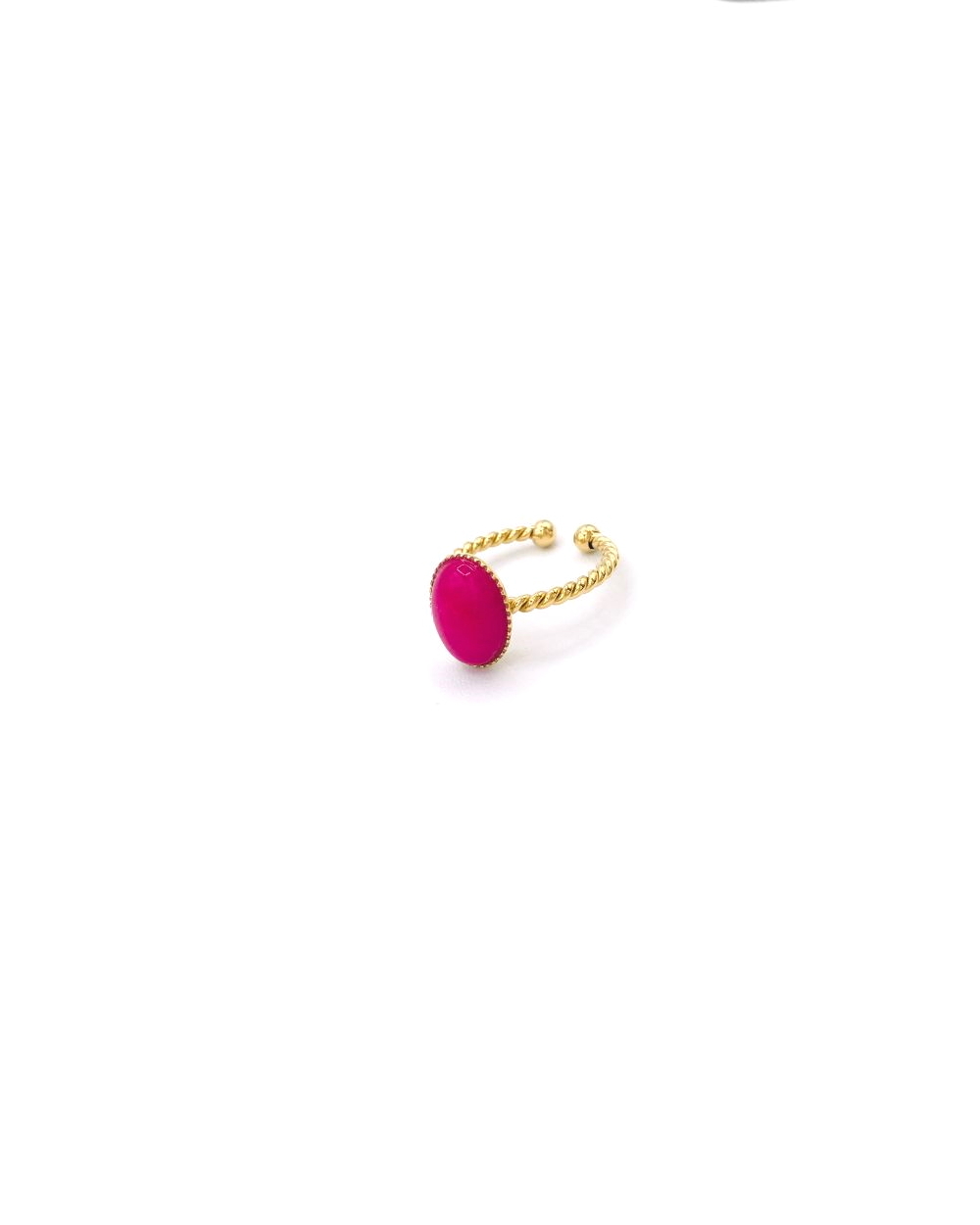 JADE FUSCIA STEEL RING