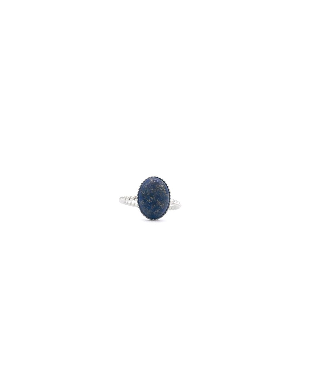 JADE NAVY STEEL RING