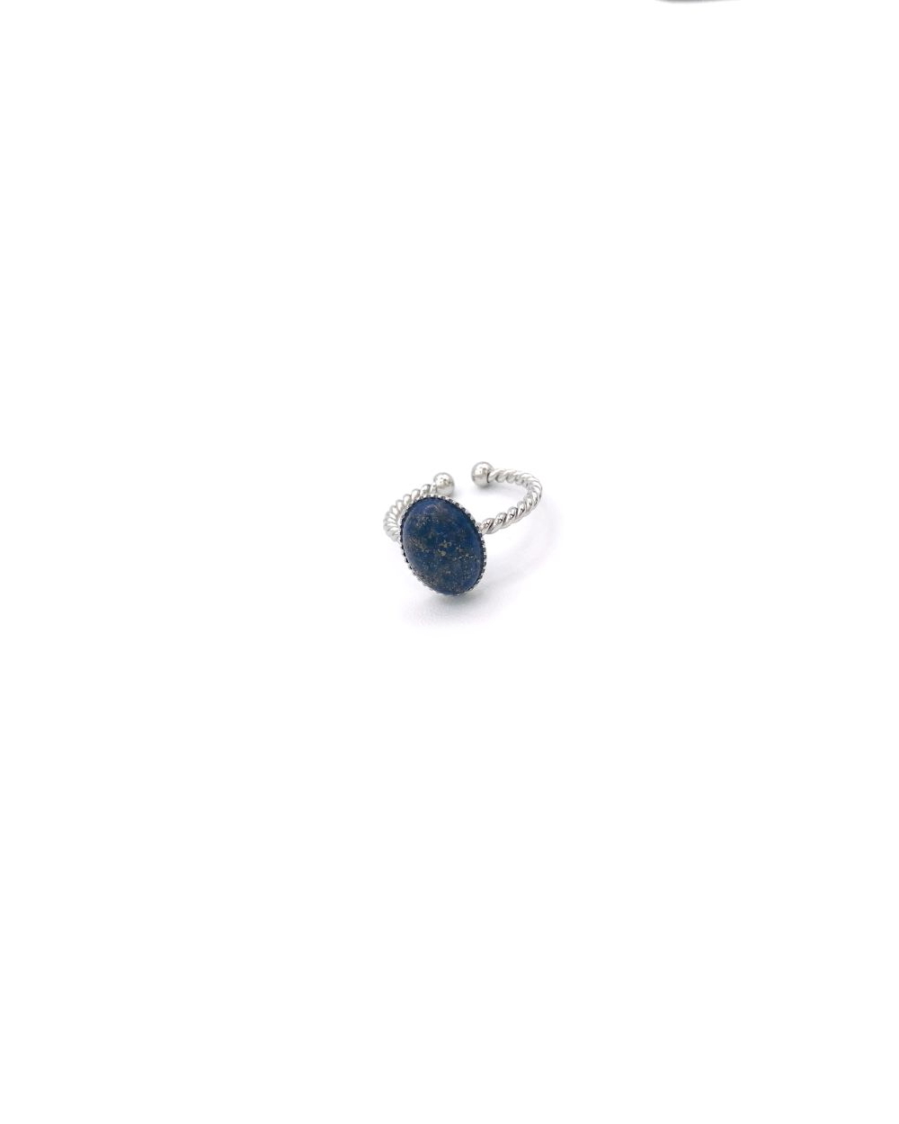 JADE NAVY STEEL RING