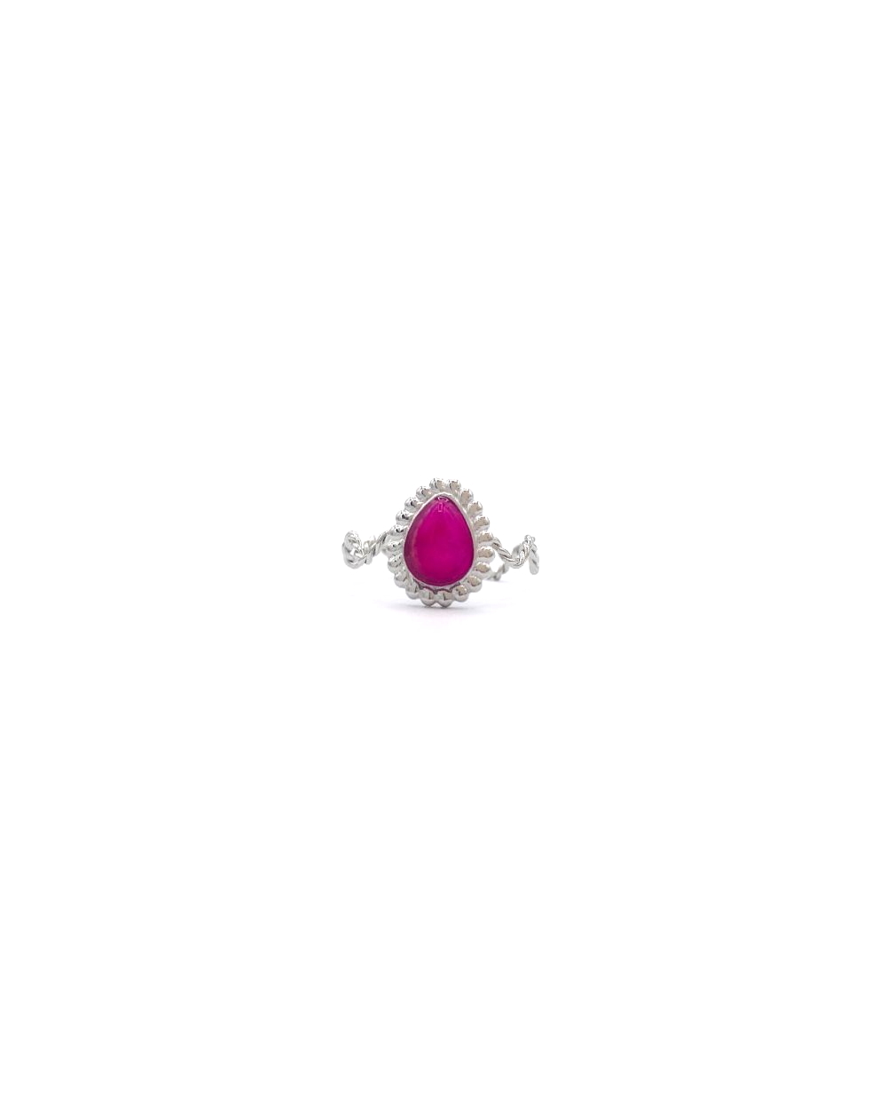 DELICATE FUSCIA STEEL RING