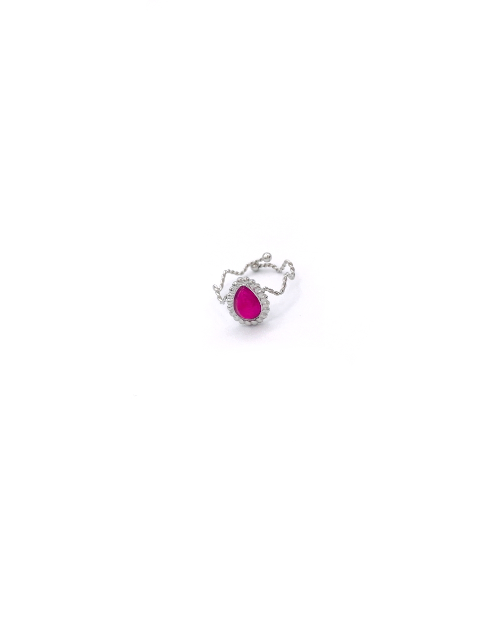 DELICATE FUSCIA STEEL RING